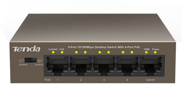 Switch 5-port 10/100Mbps + 4-port PoE TENDA TEF1105P