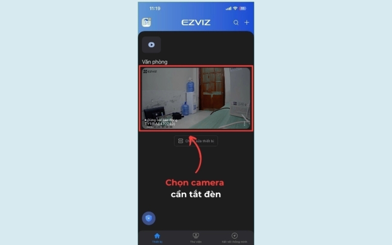 Chọn camera cần điều chỉnh
