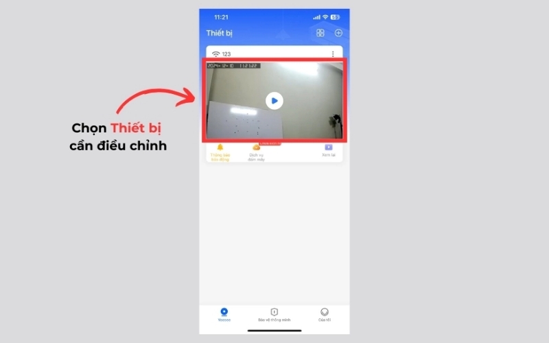 chọn đúng camera cần điều chỉnh