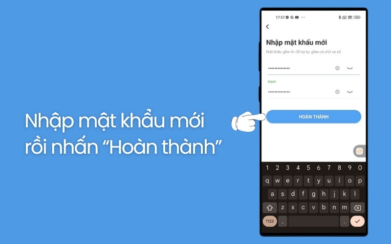 tạo mật khẩu mới cho tài khoản