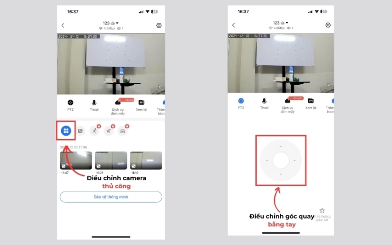 tắt xoay camera Yoosee bằng thao tác thủ công