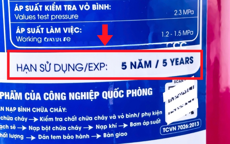 Hạn sử dụng bình chữa cháy là gì
