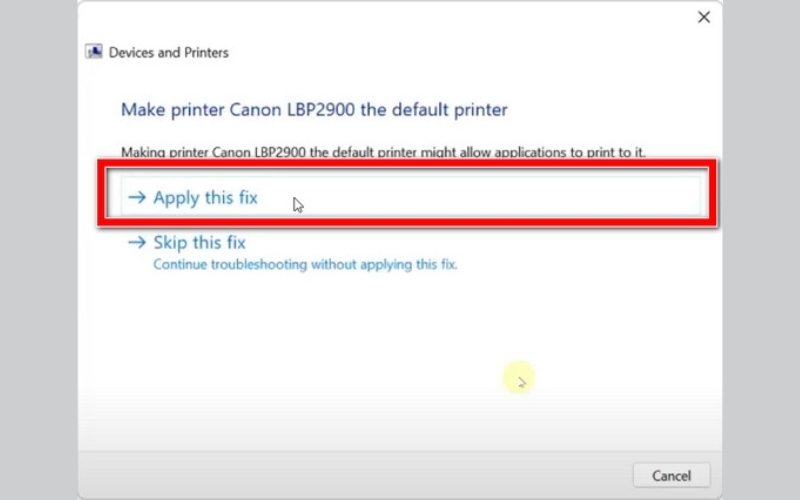 bấm Apply this fix