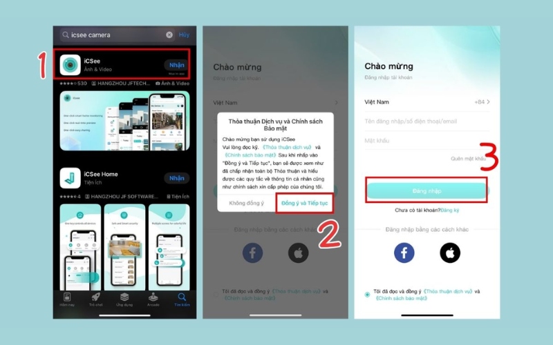 Mở app và tạo tài khoản người dùng