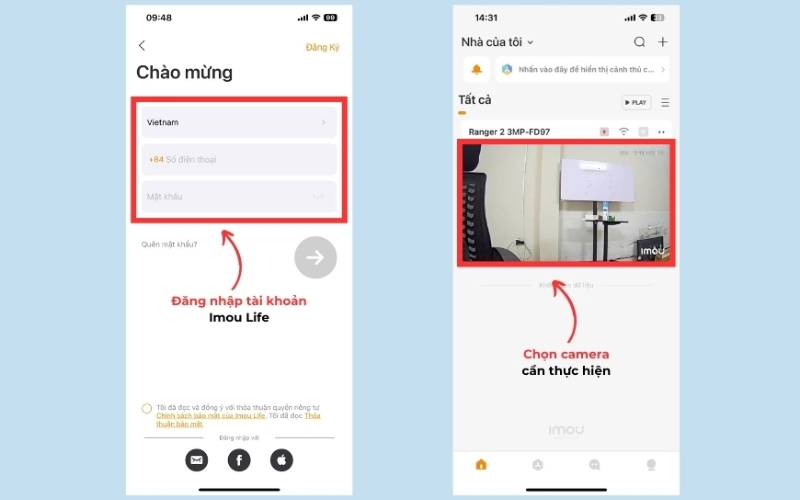 mở ứng dụng IMOU Life