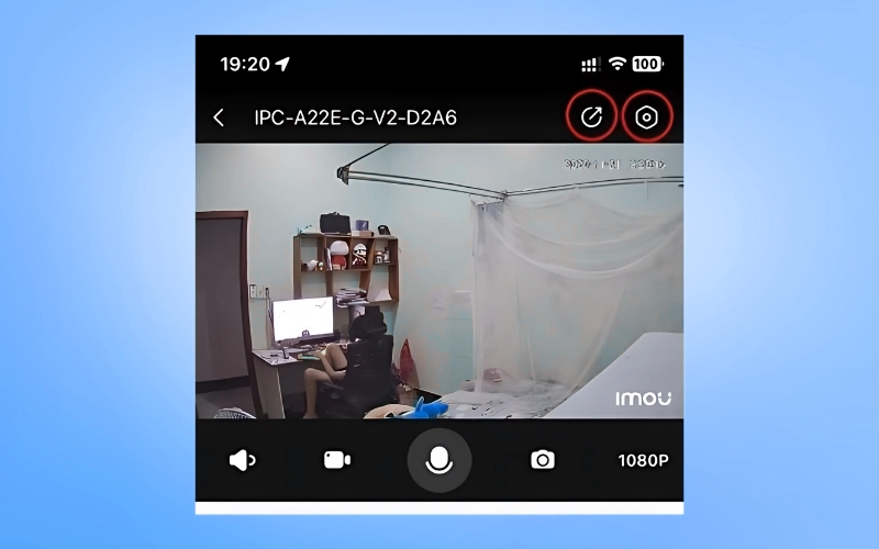 Truy cập menu Cài đặt của camera