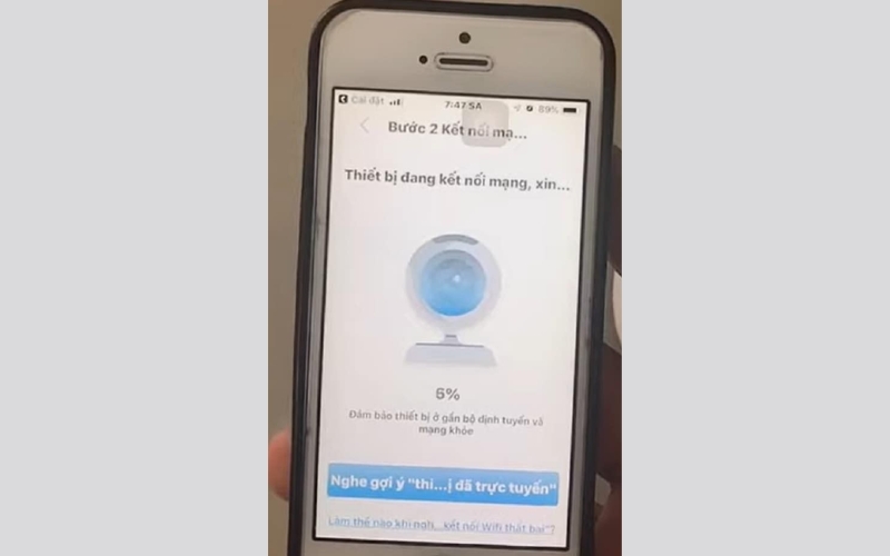 chờ hệ thống kết nối wifi