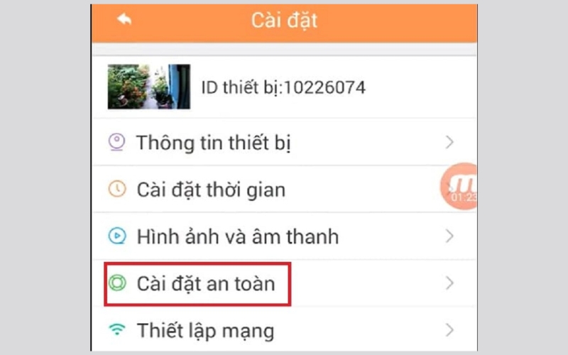 vào mục Cài đặt an toàn