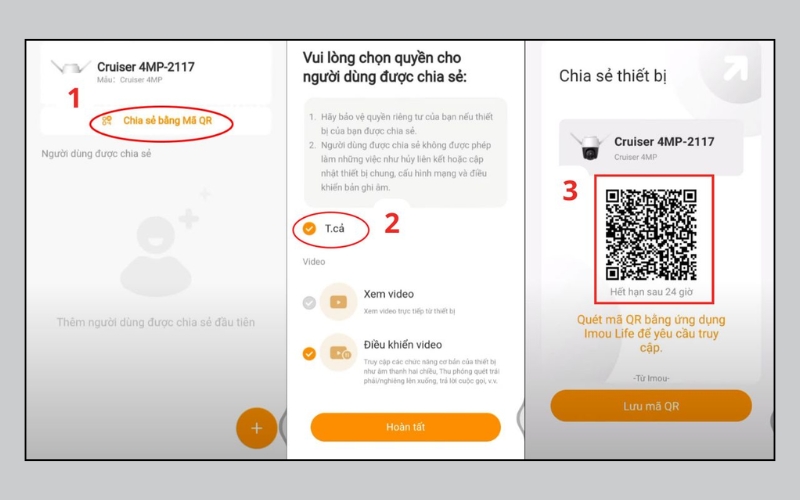 Chọn mục Chia sẻ bằng mã QR