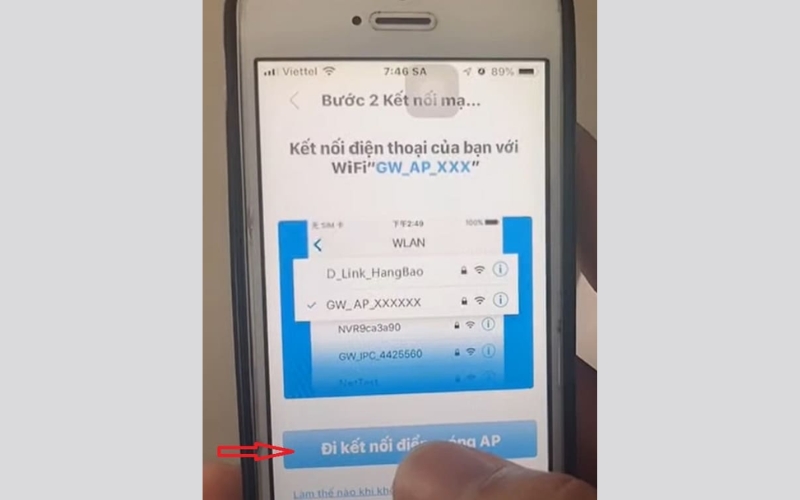 chọn Đi kết nối điểm nóng AP