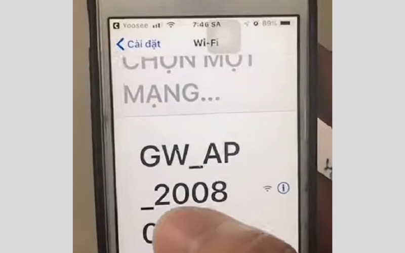 kết nối với mạng có tên GW_AP…