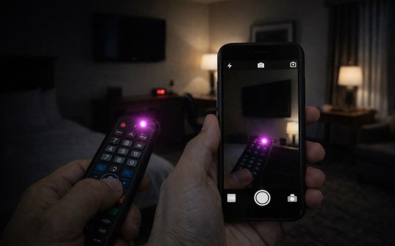 Kiểm tra camera ẩn bằng remote điều khiển từ xa