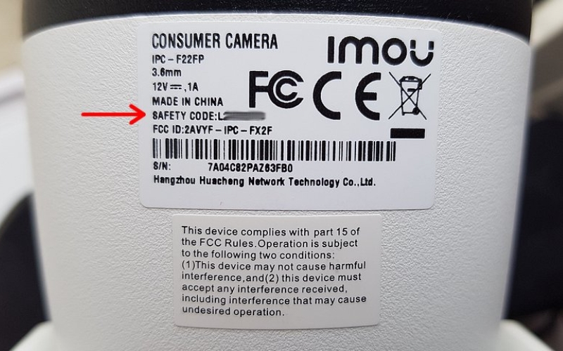 Cách lấy mã Safety Code camera IMOU từ tem nhãn dán trên thiết bị