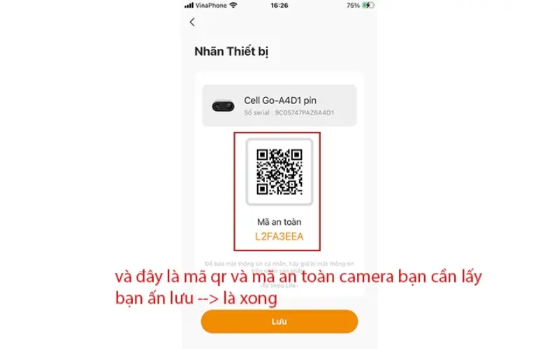 Lưu mã QR về điện thoại