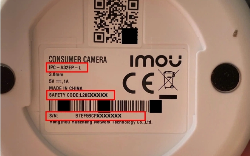 Lưu ý khi sử dụng số serial và mã an toàn camera IMOU