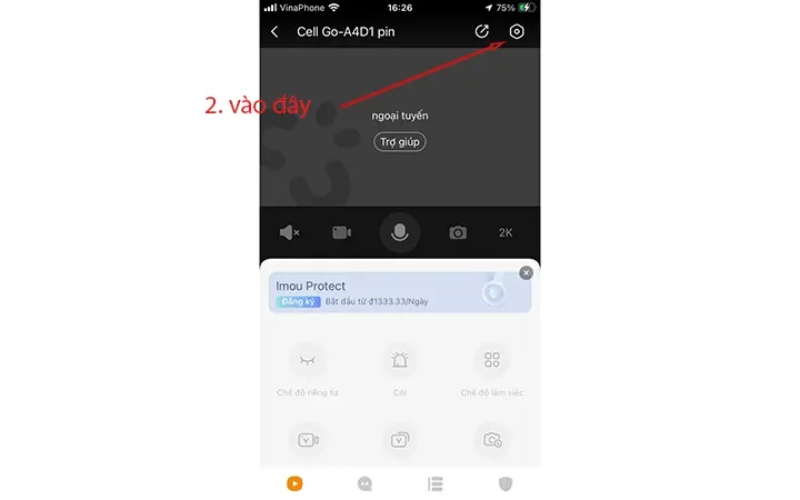 Truy cập vào phần cài đặt của thiết bị