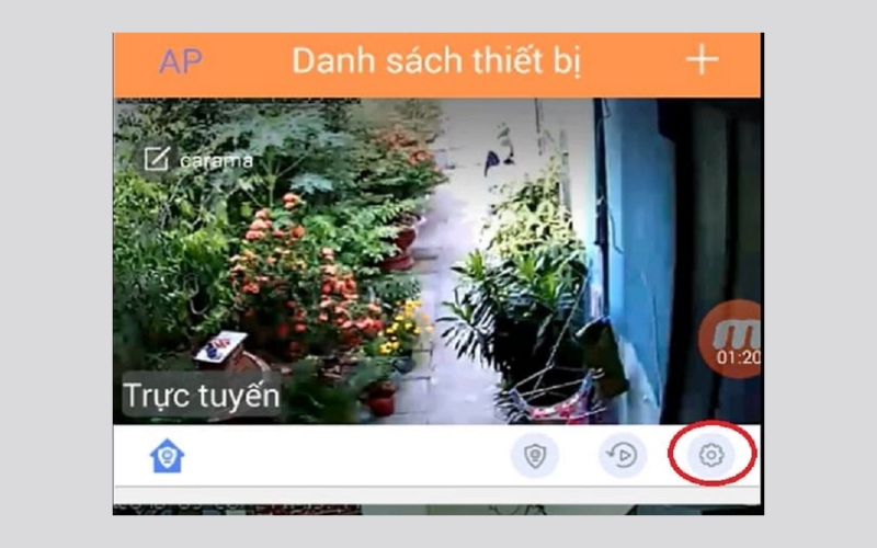 nhấn vào biểu tượng cài đặt hình bánh răng