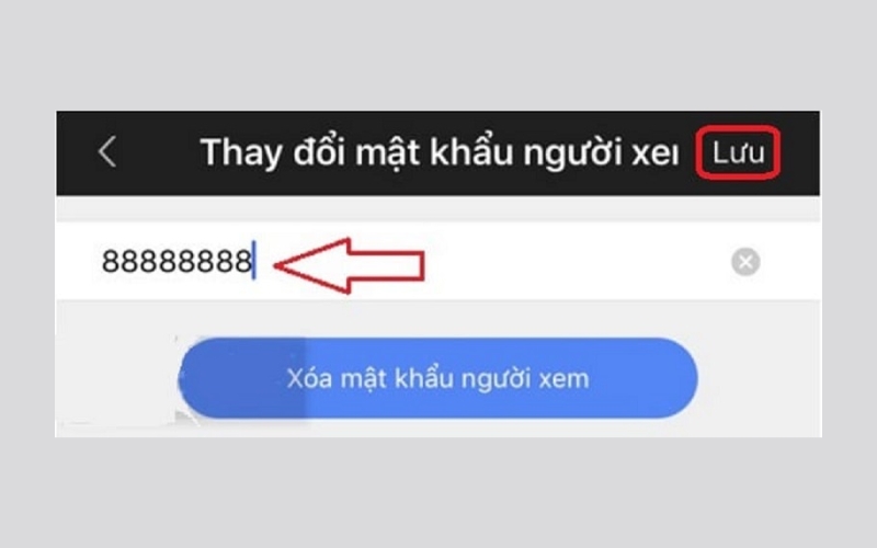 nhập mật khẩu người xem và lưu