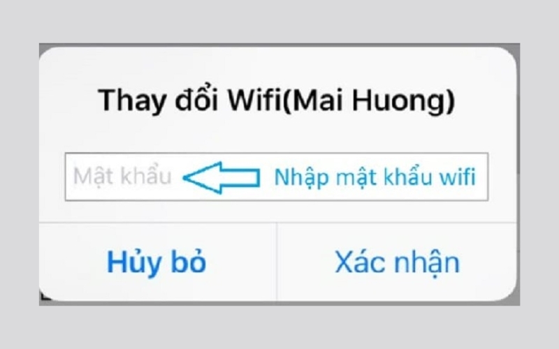 nhập mật khẩu wifi
